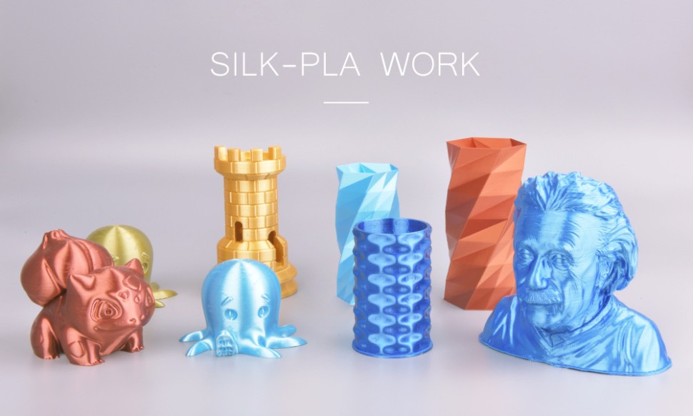 Пластик PLA Silk 1кг (синий шелковый)