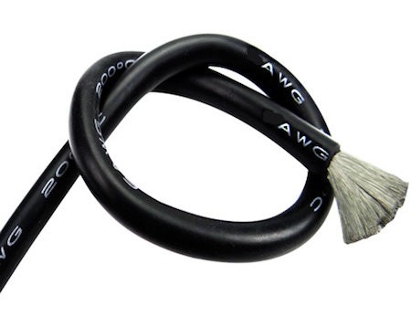 Провод силиконовый 24AWG (черный) 1м