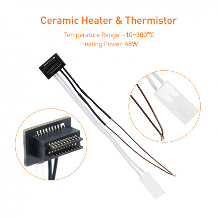 Термистор и нагревательный элемент для Bambu Lab P1P, P1S (24V 48W)