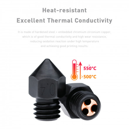 Сопло с медной вставкой (тип CHT) для хотэнда MK8 закаленная сталь