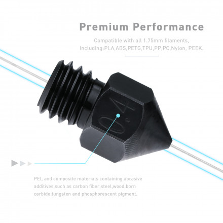 Сопло с медной вставкой (тип CHT) для хотэнда MK8 закаленная сталь