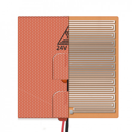 Силиконовый нагреватель 100х100мм 24V 60W для Voron 0.1