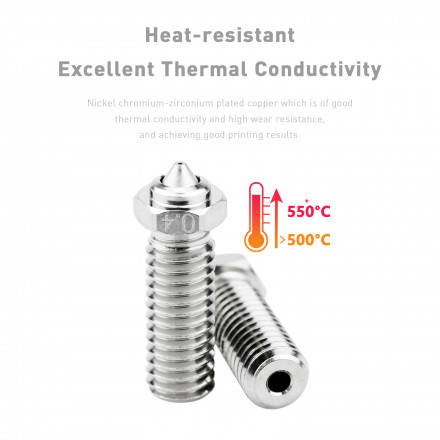 Сопло для хотэнда Volcano медное с каленой вставкой