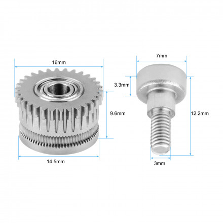 Комплект шестерен для экструдера Creality K1 (никелированные)
