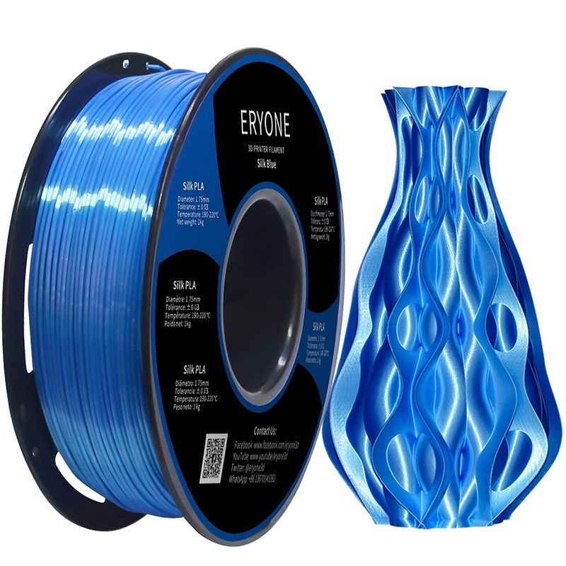 Пластик PLA 1кг шелковый синий Eryone