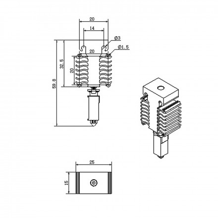 Хотэнд для Creality Ender 3 V3 SE (тип Bambu)