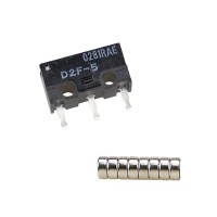 Концевой выключатель Omron D2F-5 + магниты 6х3мм 8шт
