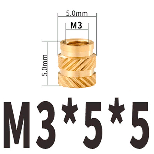 Гайка под запрессовку М3х5х5мм (5шт)
