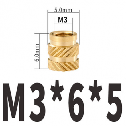 Гайка под запрессовку М3х6х5мм (5шт)