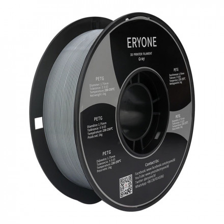 Пластик PETG 1кг серый Eryone (1.75мм)