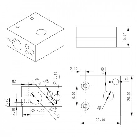 Нагревательный блок QQ медный