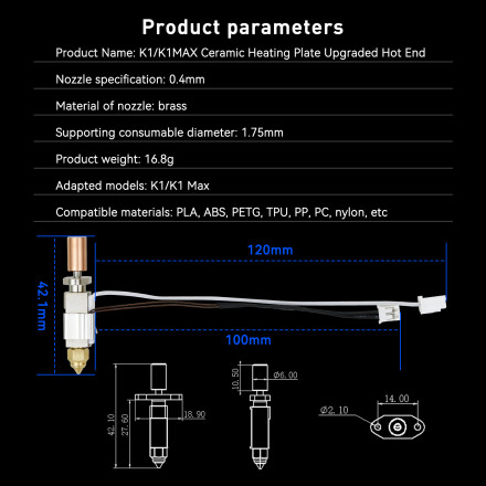 Комплект для хотэнда Creality K1 (тип Bambu)