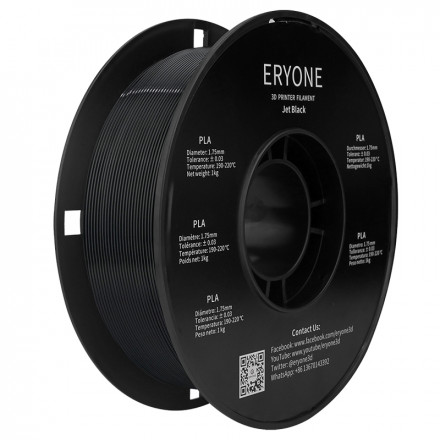 Пластик PLA 1кг черный смоляной Eryone