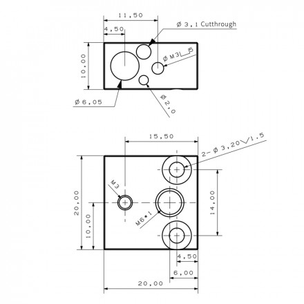 Нагревательный блок для CR10 медный (HS) под термокапсулу