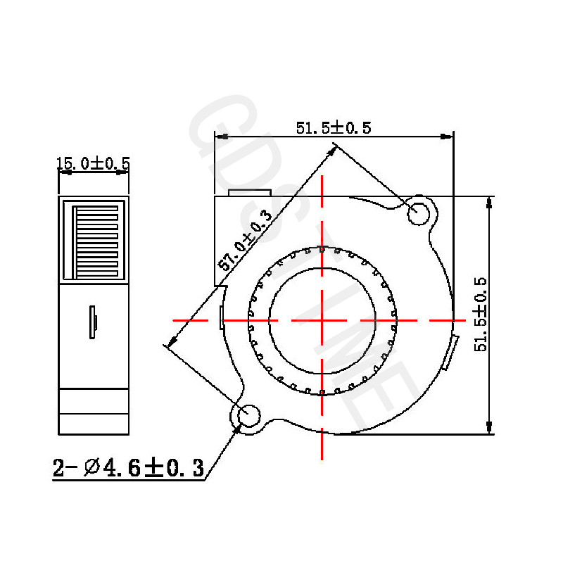 Вентилятор турбинный GDStime 50x50x15мм 12V 0.06A