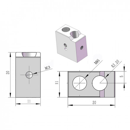 Нагревательный блок XCR Volcano (медный)