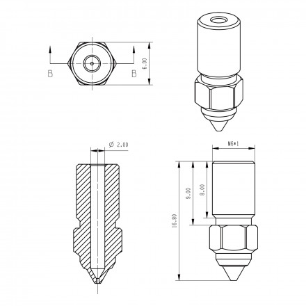 Сопло для хотэнда Creality Spider (закаленная сталь)