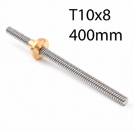 Винт трапецеидальный T10x8 с гайкой (400мм)