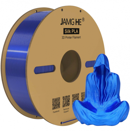 Пластик PLA 1кг шелковый синий Jamg He
