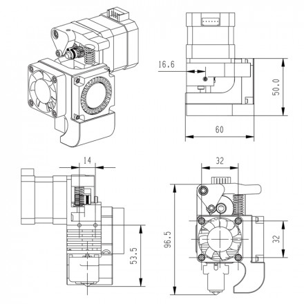 Хотэнд с экструдером Direct для Ender 3, CR10
