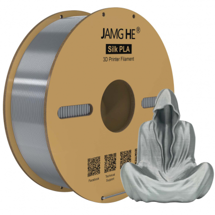 Пластик PLA 1кг шелковый серебристый Jamg He